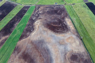 Canvas Print - Drone photo of fields near Paplin, small village in Wegrow County, Masovia region of Poland