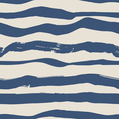 Poster - Seamless pattern with hand drawn waves