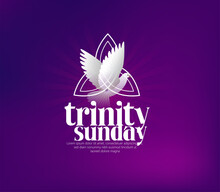 Illustration Of A Background For Trinity Sunday With Dove Holy Spirit, And Celebrates The Christian 