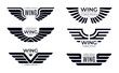 Wings badges collection, army labels for military force