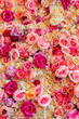 Textur aus farbigen Blüten und Rosen als Dekoration