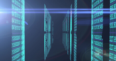 Image of binary coding and data processing over light spots