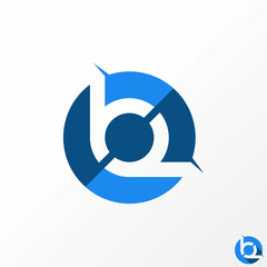 Poster - Letter or word BP or PB cutting font on circle block and flip image graphic icon logo design abstract concept vector stock. Can be used as a symbol related to initial or monogram