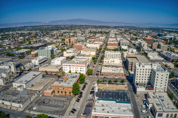 Wall Mural - Aerial View of Downtown Bakersfield, California Skyline