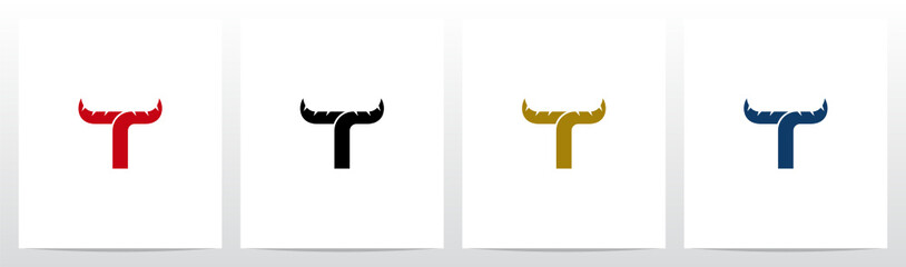 Wall Mural - Horn On Letter Logo Design T