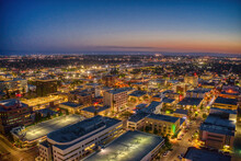 Aerial View Of Downtown Bakersfield, California Skyline