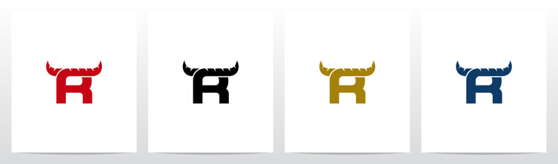 Sticker - Horn On Letter Logo Design R