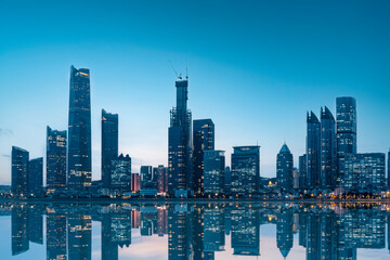 Canvas Print - Qingdao coastline architectural landscape skyline panorama