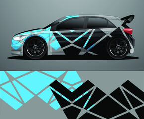 Rally car decal graphic wrap vector, abstract background