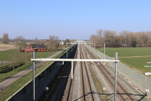 Babberich, The Netherlands. 05-03-2022. The Betuweroute Double Track Freight Railway From Rotterdam To Germany. 