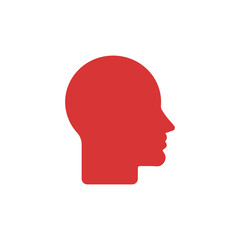 Canvas Print - Head vector red icon