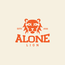 Vintage Orange Head Lion Beast Logo Design Vector Graphic Symbol Icon Illustration Creative Idea