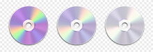 Set Of Vector Disks On An Isolated Transparent Background. Realistic Disc Png. Modern Disk. CDs Png.