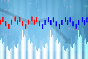 Poster - 2d rendering Stock market online business concept. business Graph 