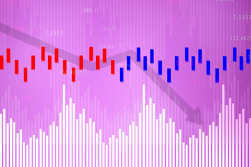 Poster - 2d rendering Stock market online business concept. business Graph 