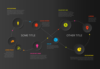Poster - Multipurpose dark Infographic template with elements on an endless loop