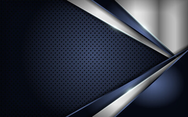 Poster - Abstract dark background combination with line silver glowing