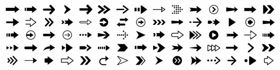 arrow icon set. arrow. cursor. collection different arrows sign. black vector arrows icons. modern s