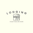 lodging with line art style logo icon template design. housing, hostelry, hostel vector illustration
