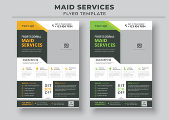 Professional Maid Service, Maid Service Flyer Template, Housekeeping Services Flyer