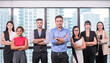 © Mrzproducer - business people stand with confidence in modern office look to camera