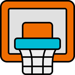 Canvas Print - backboard outline color icon