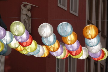 Canvas Print - Lampions in der Altstadt von Würzburg