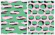 © Magdalena - Simple Hand Drawn Irregular Geometric Vector Patterns. Brush Spots on a Green and Pink Background. Infantile Style Abstract Doodle Vector Print ideal for Fabric,Textile. Cool Pattern.