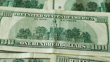 Full Close Up Of Independence Hall Of Back Of 100 Dollar Bills 