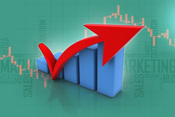 Poster - 3d rendering Stock market online business concept. business Graph
