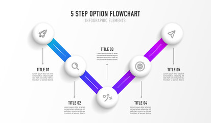 Poster - Timeline infographic design with 5 options or steps. Infographics for business concept. Can be used for presentations workflow layout, banner, process, diagram, flow chart, info graph, annual report.
