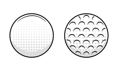 Vector Golf balls icons isolated on white background. Vintage golf ball set. Design elements for logo, poster, emblem. Sport icons. Vector illustration