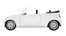 White Sport Car. Vector Illustration