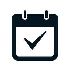 Poster - Calendar vector icon. Black illustration isolated for graphic and web design