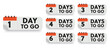 © cac_tus - Countdown badges. Number of days left to go, from 1 to 7. Countdown left days, stylized counter in red and black colors