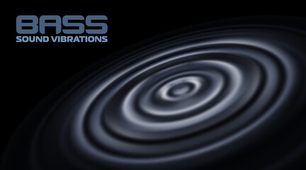 Poster - Bass. Sound vibrations of woofer. Vector graphics