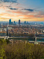 Wall Mural - Lyon city during sunset in Auvergne-Rhone France