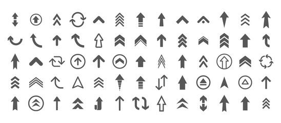 Wall Mural - Arrows vector collection. Set of arrow pictogram variations. Simple icons.