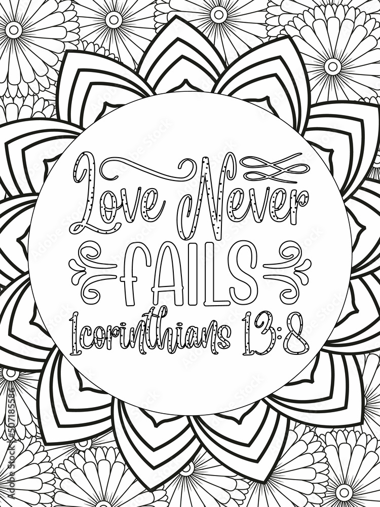 Bible Verse Coloring Pages, Christian Lettering coloring page for ...