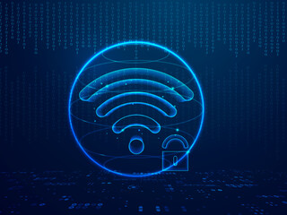 Poster - 2d illustration WiFi symbol sign