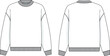 © Jack - Crewneck sweatshirt flat technical drawing illustration mock-up template for design and tech packs men or unisex fashion CAD streetwear women mock neck.