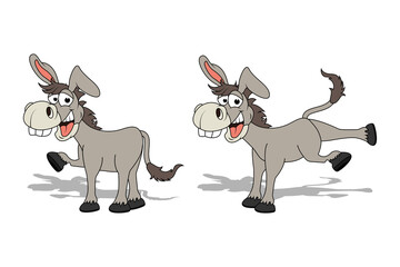 Wall Mural - cute donkey animal cartoon graphic