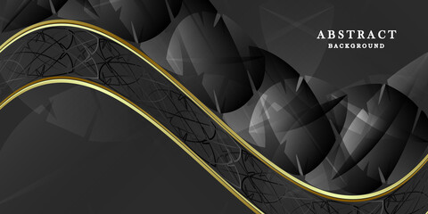 Wall Mural - Abstract black gold background vector