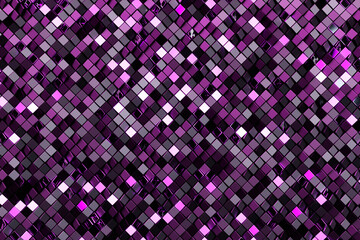 Poster - 3D rendering. Purple pattern of cubes of different shapes. Minimalistic pattern of simple shapes, similar to the tops of mountains. Bright creative symmetric texture