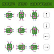 © Виталий Сова - Match cartoon robots and directions up, down, left and right. Educational game for children.