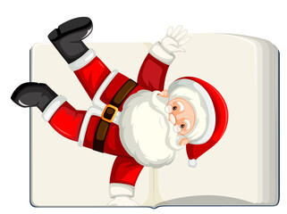 Sticker - Opened blank book with Santa Claus