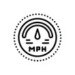 Black line icon for mph odometer