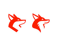 Fox Head Logo Symbol Vector Design Illustration