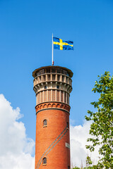 Poster - Tower with the Swedish flag in the Swedish national day