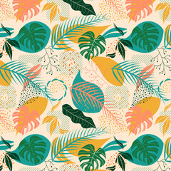 Naklejka na meble flower abstract color seamless pattern illustration